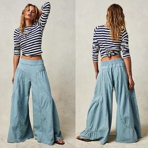 Free People We The Free Dawn On Me Wide Leg Jeans In Moonlit